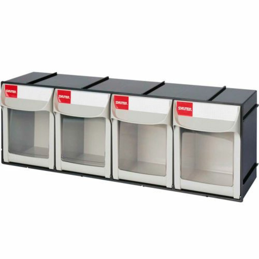 Containers & Organizers * | Shuter Flipout Bins 1010020 4 Compartment 23-3/4"W X 6-1/2"D X 8-5/8"H