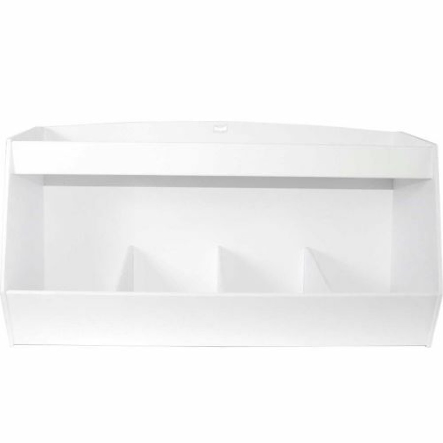 Containers & Organizers * | Trippnt White Pvc Storage Bin With 4 Compartments And 1 Shelf, 24"W X 10"D X 13"H