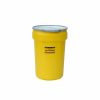 Containers & Organizers * | Eagle Mfg Eagle 1602 Plastic Salvage Drum 30 Gallon Yellow With Metal Lever-Lock Ring