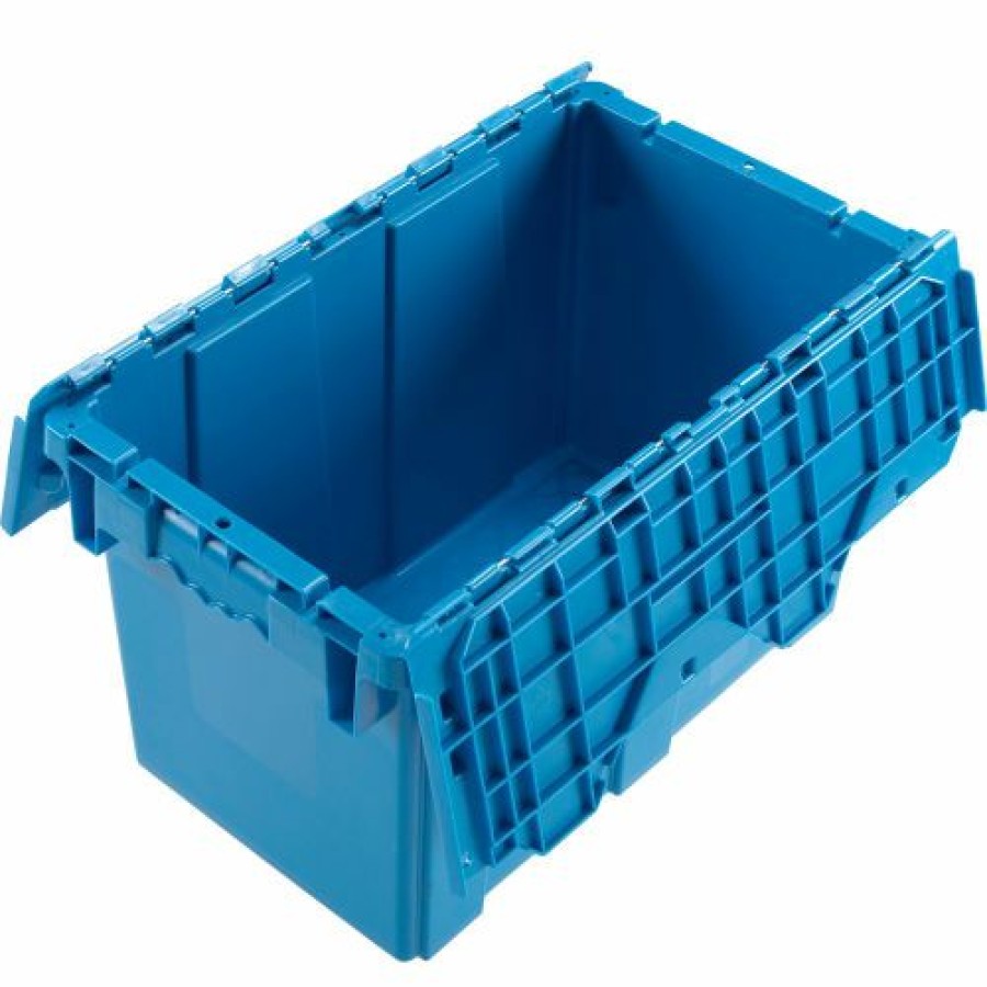 Containers & Organizers * | Global Industrial Plastic Attached Lid Shipping & Storage Container Dc2213-12 22-3/8X13X13 Bl