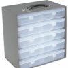 Containers & Organizers * | Durham Mfg. Durham Steel Compartment Box Rack 13-1/2 X 9-1/8 X 13-1/4 With 5 Of 16-Compartment Plastic Boxes