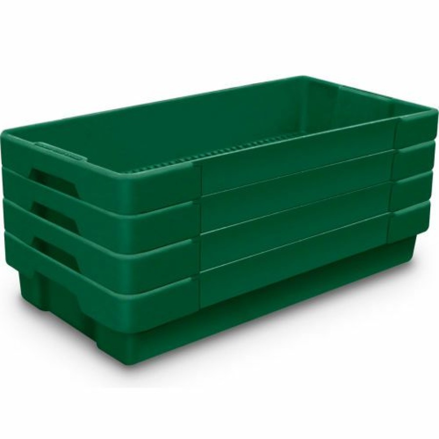 Containers & Organizers * | United Visual Products Plastic Utility Tray Dark Green 26" L X 12-1/2" W X 4-1/2 H Pkg Qty 5