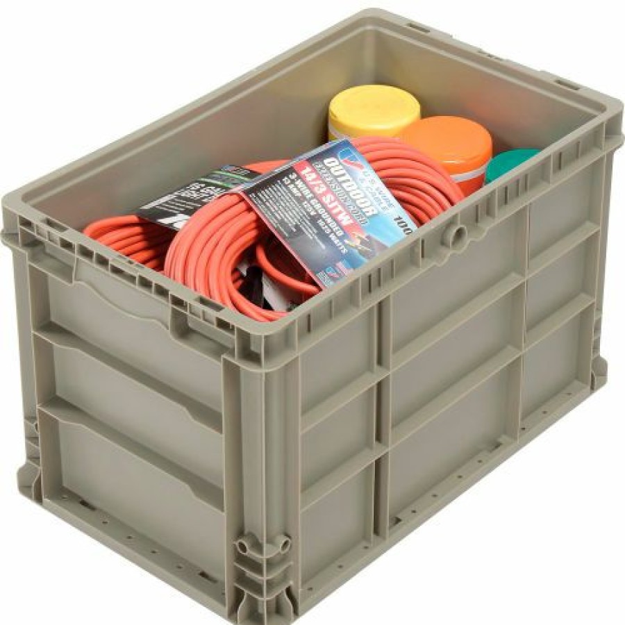 Containers & Organizers * | Global Industrial Stackable Straight Wall Container, Solid, 24"Lx15"Wx14"H, Gray