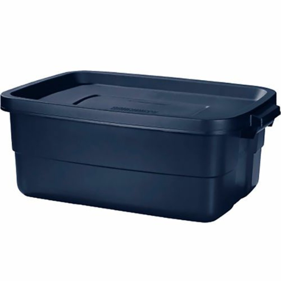 Containers & Organizers * | Rubbermaid Roughneck Tote 10 Gallon 18"L X 12"W X 8-1/2"H Dark Indigo Metallic Pkg Qty 8