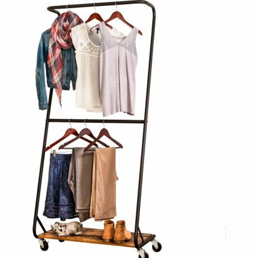 Containers & Organizers * | Honey-Can-Do Rustic Z-Frame Garment Rack, Black 33-1/2"L X 11"W X 72"H