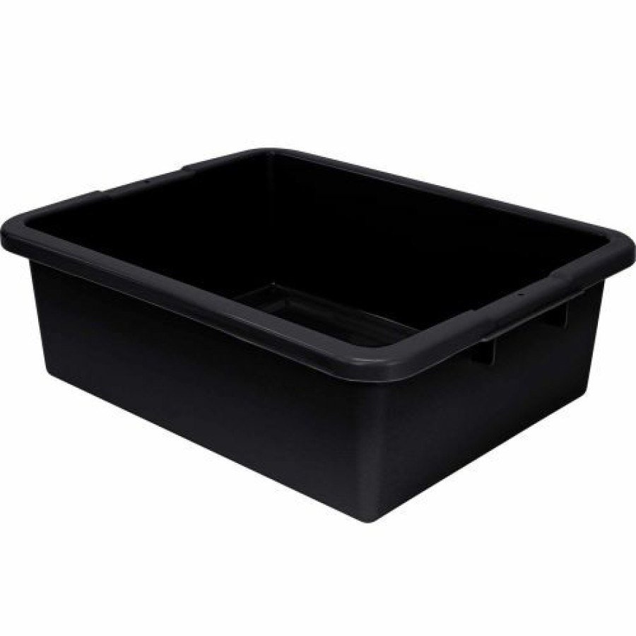 Containers & Organizers * | Quantum Storage Systems Quantum Bussing Tub, 22"L X 17"W X 7"H Ribbed Bottom Bus Box, Polypropylene, Black Pkg Qty 12