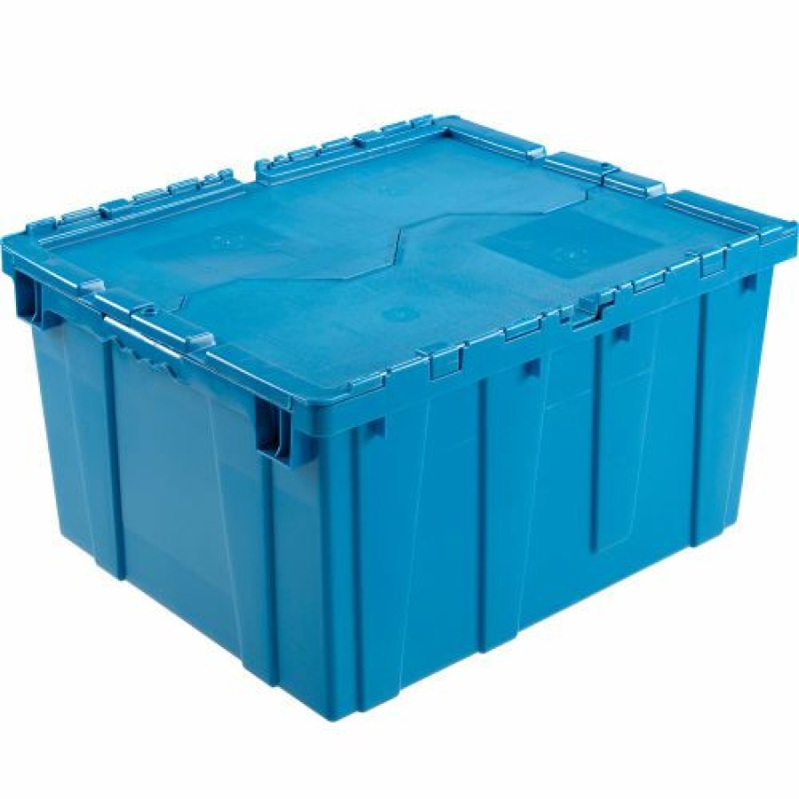 Containers & Organizers * | Global Industrial Plastic Attached Lid Shipping & Storage Container 23-3/4 19-1/4 12-1/2 Blue