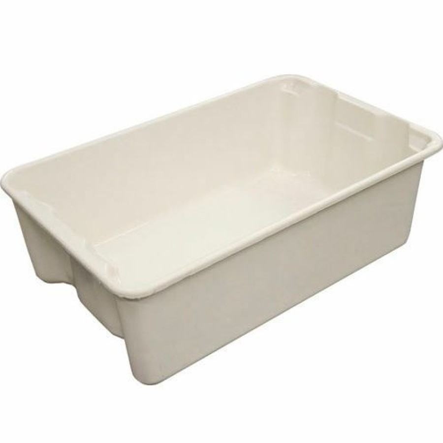 Containers & Organizers * | Mfg Tray Molded Fiberglass Nest And Stack Tote 780308 19-3/4" X 12-1/2" X 6", Pkg Qty 10, White Pkg Qty 10