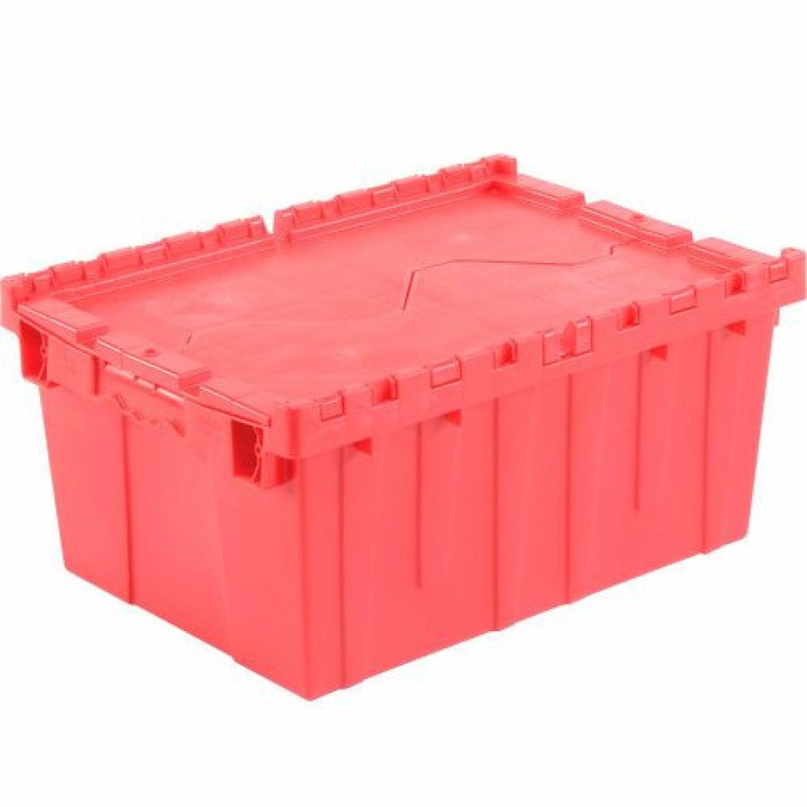 Containers & Organizers * | Global Industrial Plastic Attached Lid Shipping & Storage Container 21-7/8 15-1/4 9-11/16 Red