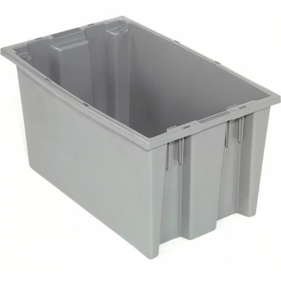 Containers & Organizers * | Akro-Mils Nest & Stack Tote 35180 18"L X 11"W X 6"H, Gray Pkg Qty 6