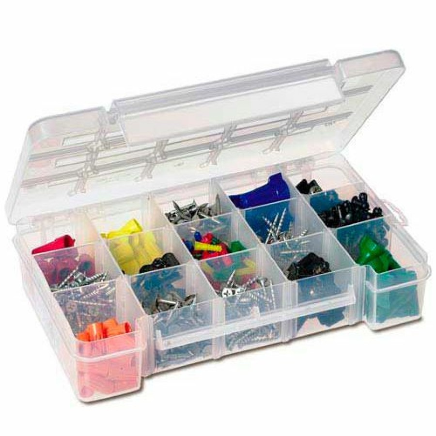 Containers & Organizers * | Akro-Mils Medium Clear Storage Case W/ 2 Dividers 05805, 11X7X2-3/8 Pkg Qty 6