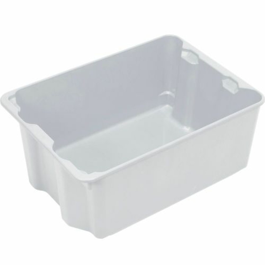 Containers & Organizers * | Mfg Tray Molded Fiberglass Nest And Stack Tote 780608 25-1/4" X 18" X10", Pkg Qty 5, White Pkg Qty 5