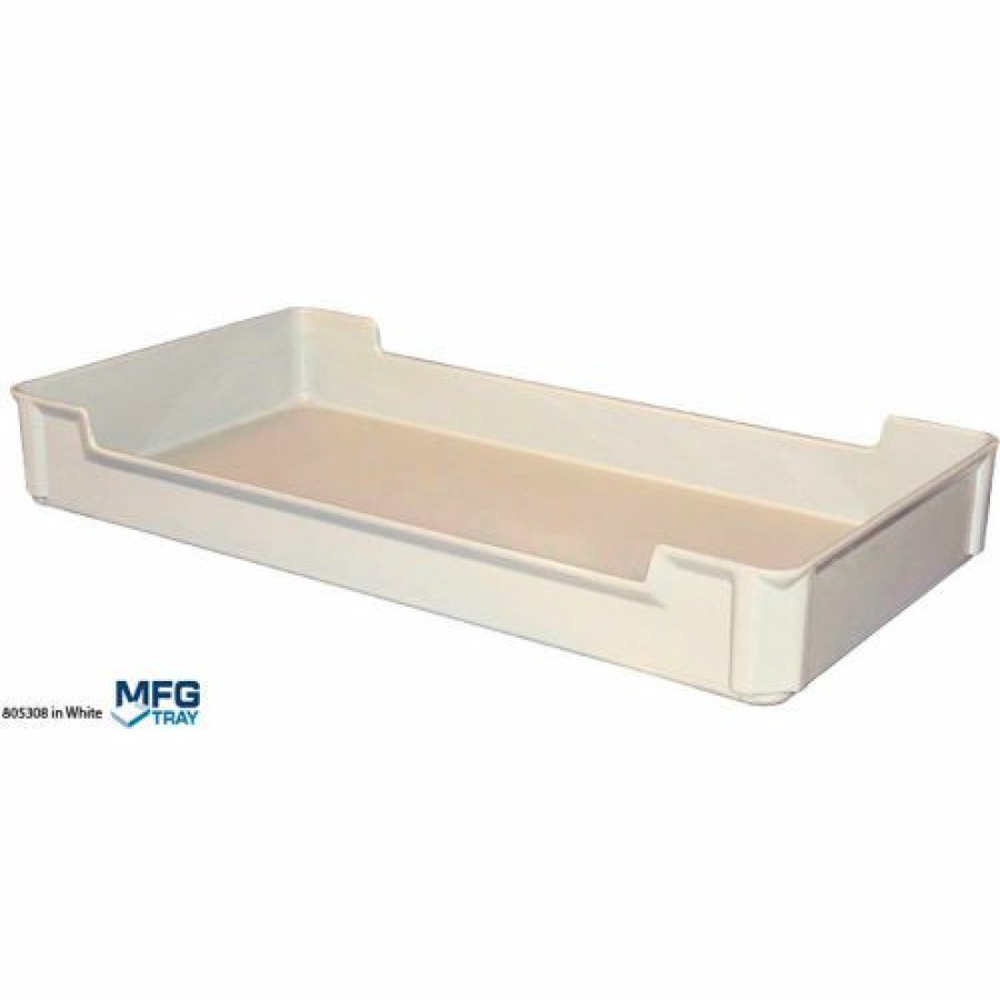 Containers & Organizers * | Mfg Tray Molded Fiberglass Stacking Ventilation Tray With Drop Sides 30 3/8" X 15 7/8" X 4 1/8" White