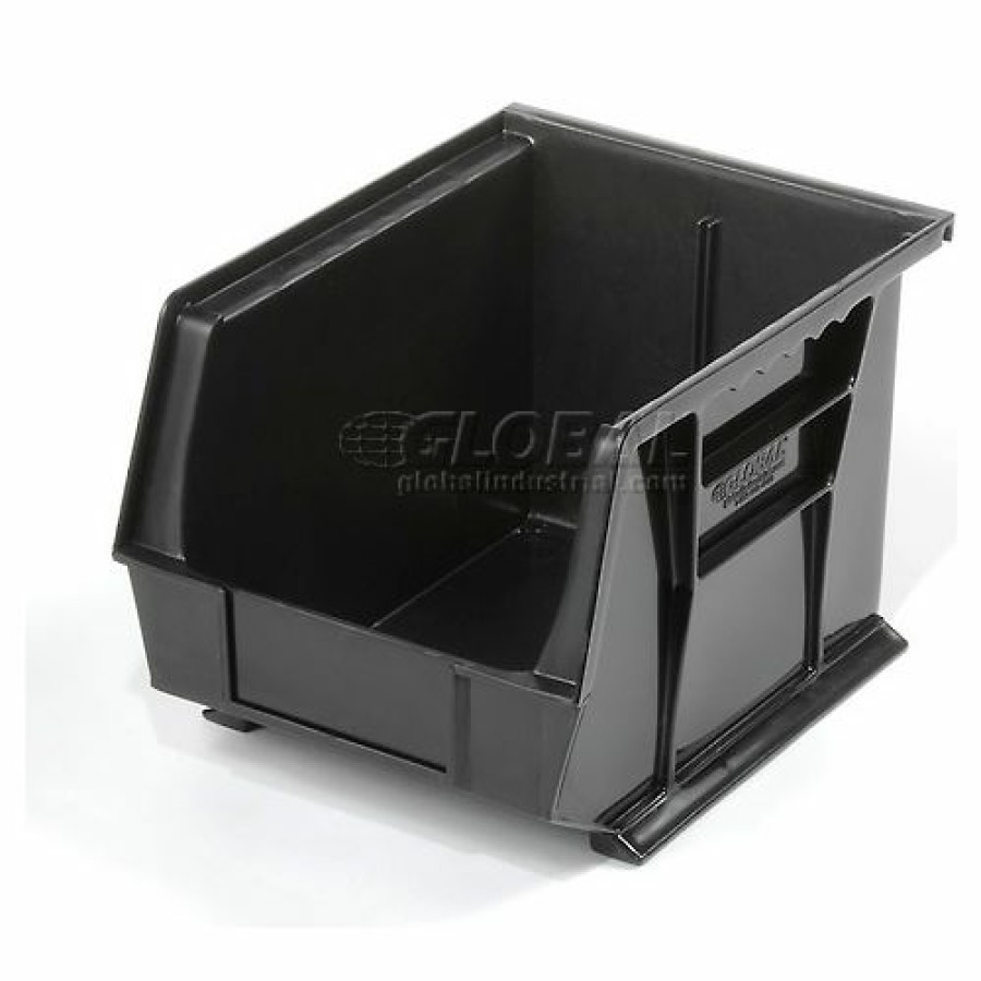 Containers & Organizers * | Global Industrial Plastic Stack & Hang Bin, 8-1/4"W X 10-3/4"D X 7"H, Black Pkg Qty 6