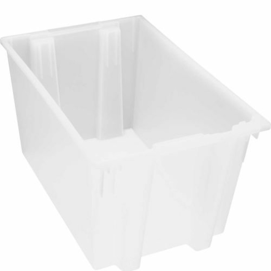 Containers & Organizers * | Quantum Storage Systems Quantam Storage Genuine Stack & Nest Tote Clear, 29-1/2"L X 19-1/2"W X 15"H, Polyprolylene Pkg Qty 3