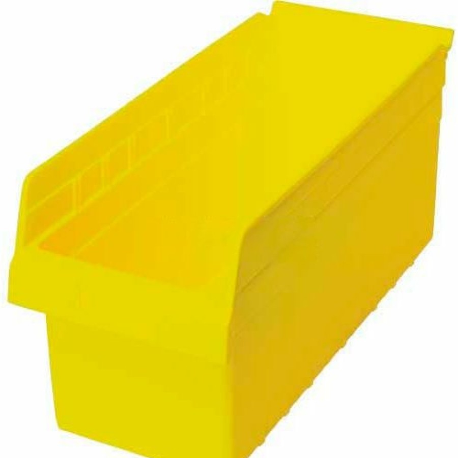 Containers & Organizers * | Plastic Nesting Storage Shelf Bin Qsb808 8-3/8"W X 17-7/8"D X 8"H Yellow Pkg Qty 10