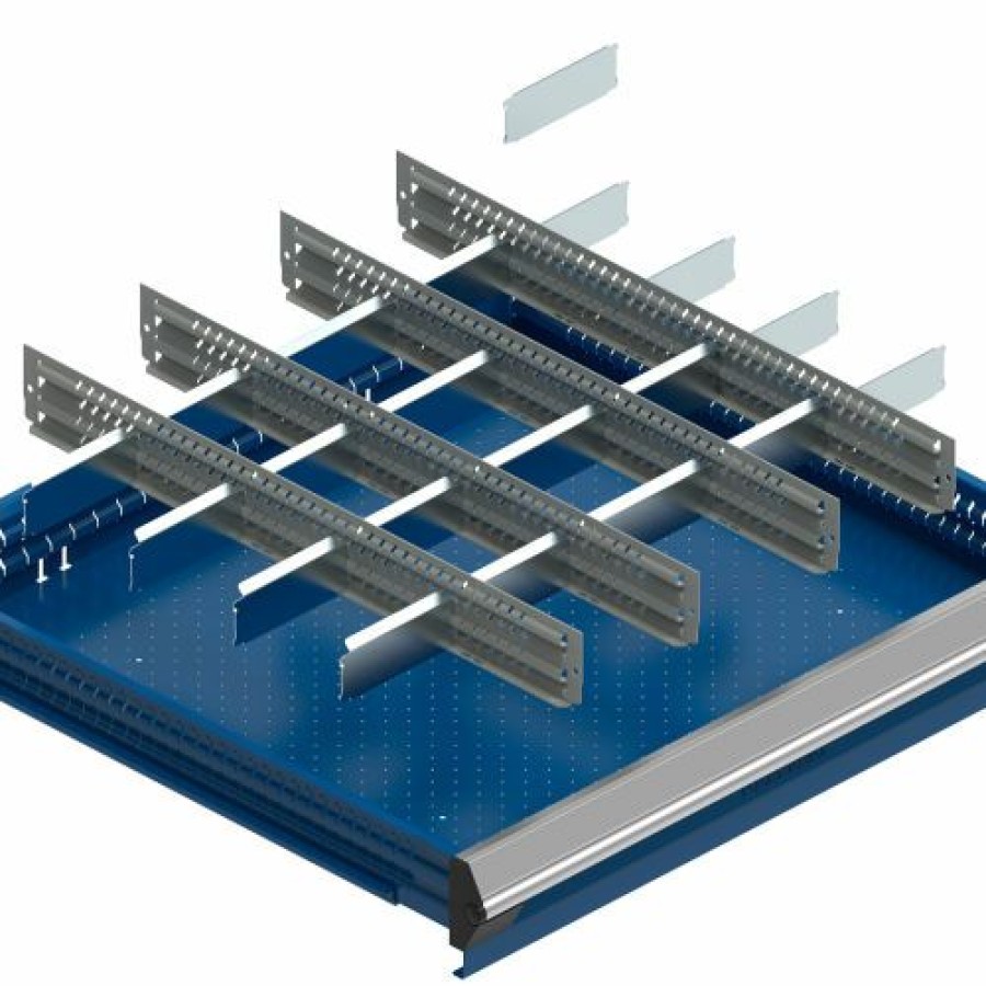 Containers & Organizers * | Rousseau Metal Drawer Divider Kit For 48"W Modular Drawer Cabinet, 5" Drawer Height, 20 Compartments