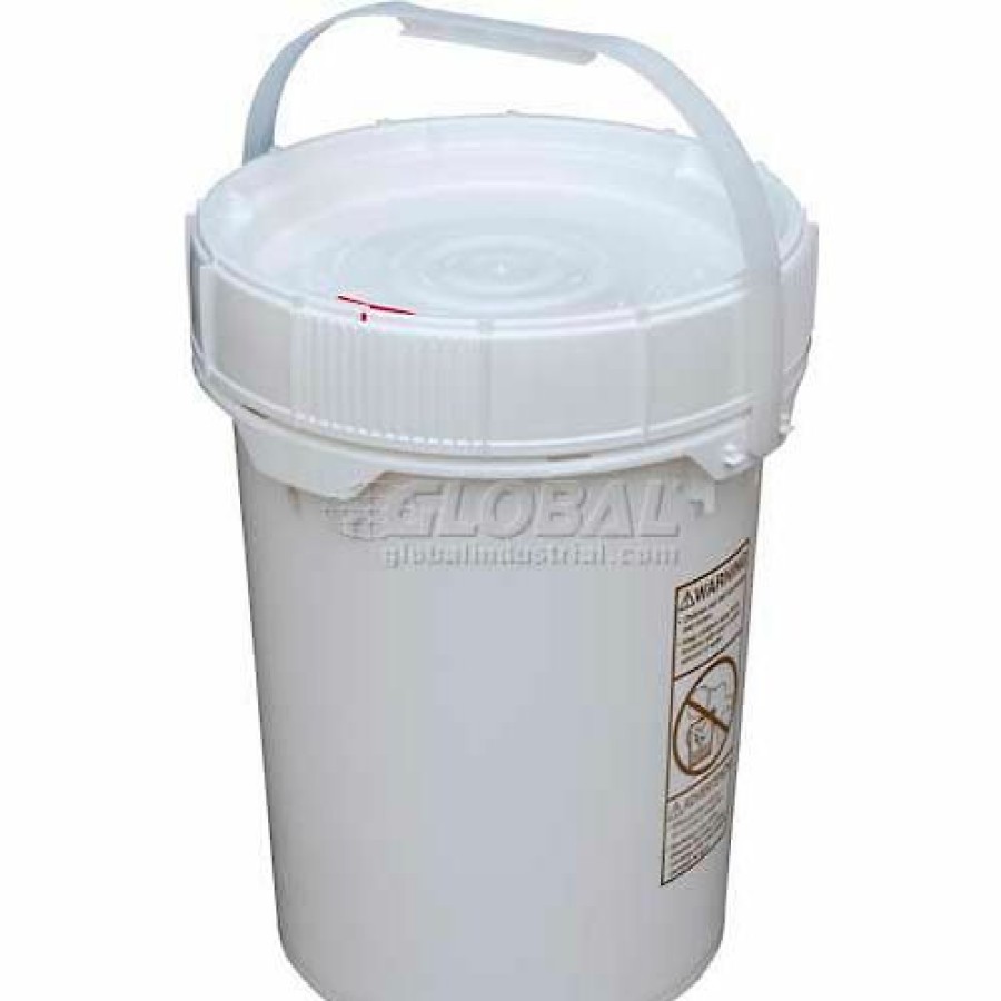 Containers & Organizers * | Vestil 5 Gallon Screw-Top Plastic Pail & Lid Pail-Scr-5-W White