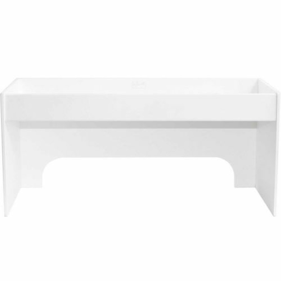 Containers & Organizers * | Trippnt White Pvc 18" Step Shelf Station, 18"W X 6"D X 8"H