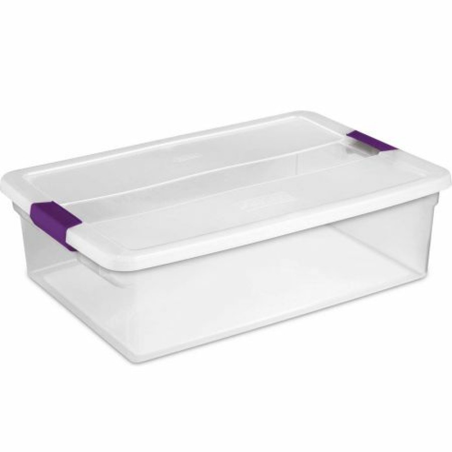 Containers & Organizers * | Sterilite Clearview Storage Box With Latched Lid 17551706 32 Qt. 23-5/8"L X 16-3/8"W X 6-1/2"H Pkg Qty 6