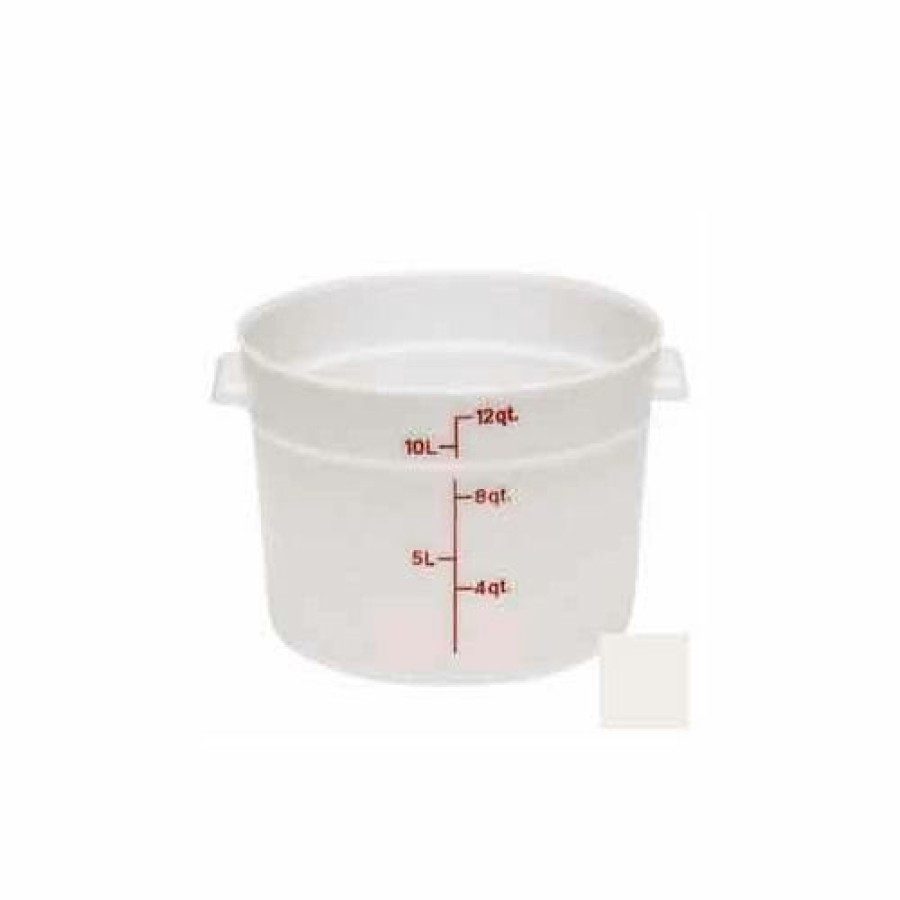 Containers & Organizers * | Cambro Rfs12148 Storage Container, Round, 12 Qt., 14-7/8" Dia. X 8-3/8" High, White, Polyethylene Pkg Qty 6