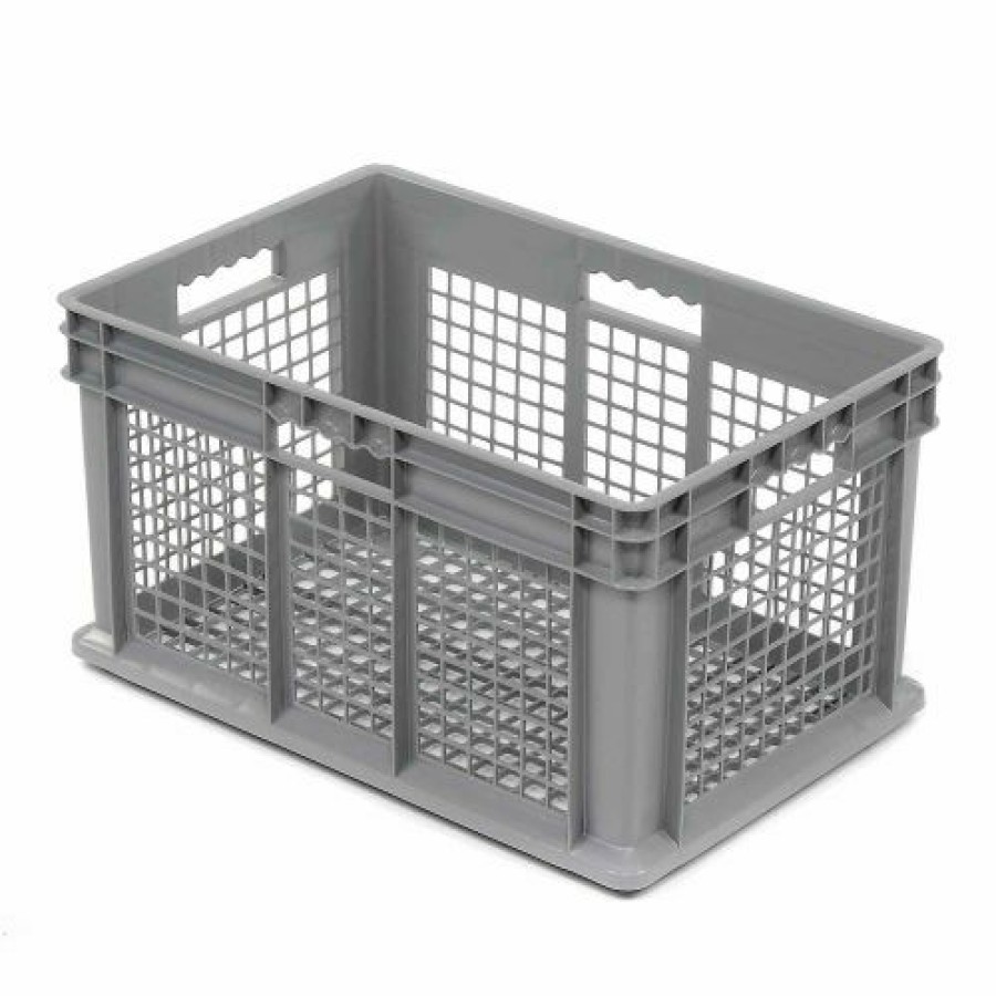 Containers & Organizers * | Global Industrial Mesh Straight Wall Container, 23-3/4"Lx15-3/4"Wx12-1/4"H, Gray Pkg Qty 3