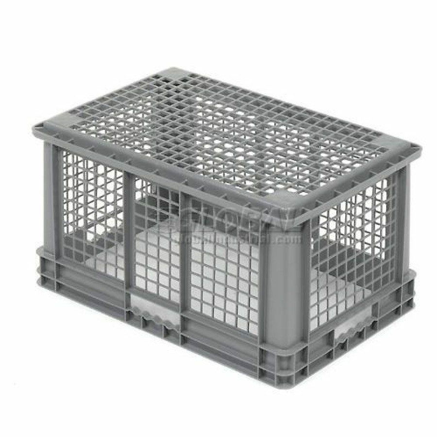 Containers & Organizers * | Global Industrial Mesh Straight Wall Container, 23-3/4"Lx15-3/4"Wx12-1/4"H, Gray Pkg Qty 3