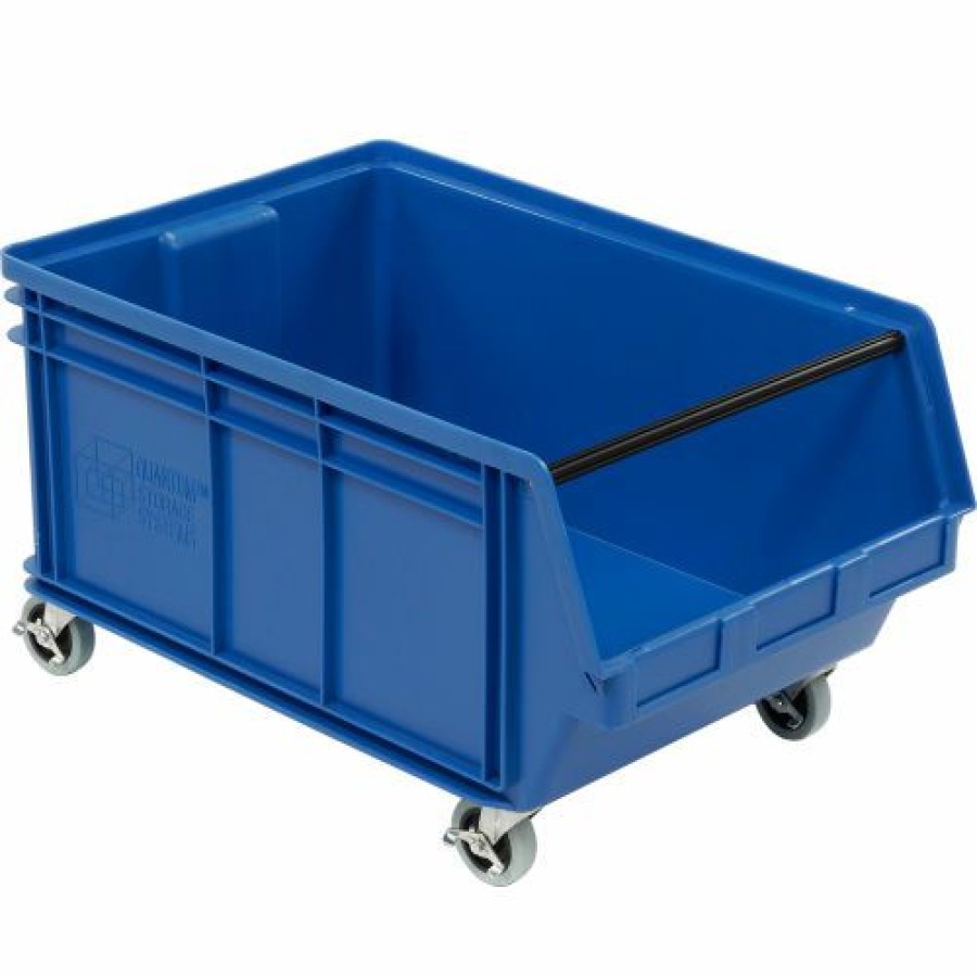 Containers & Organizers * | Quantum Storage Systems Quantum Mobile Magnum Plastic Stacking Bin, 18"W X 28" D X 15"H, Blue