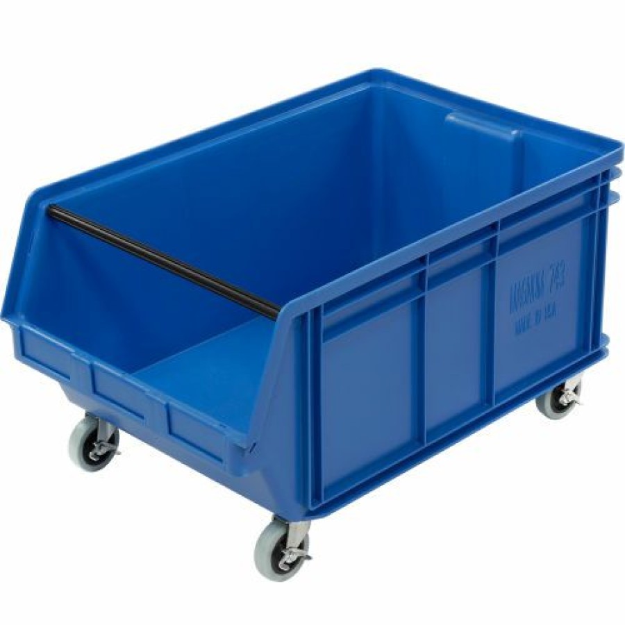 Containers & Organizers * | Quantum Storage Systems Quantum Mobile Magnum Plastic Stacking Bin, 18"W X 28" D X 15"H, Blue