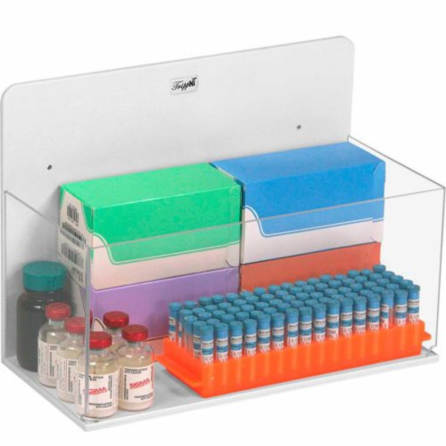 Containers & Organizers * | Trippnt White Pvc/Acrylic Extra Large Lab Box With Double Sided Tape, 13"W X 7"D X 9"H