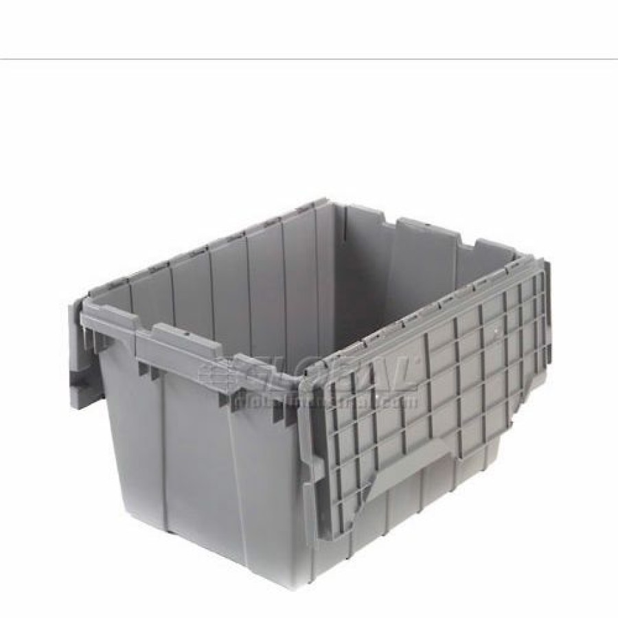 Containers & Organizers * | Akro-Mils Attached Lid Container 39085Grey 21-1/2"L X 15"W X 9"H Pkg Qty 6