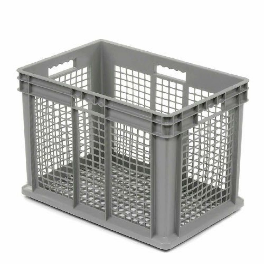 Containers & Organizers * | Global Industrial Mesh Straight Wall Container, 23-3/4"Lx15-3/4"Wx16-1/8"H, Gray Pkg Qty 2