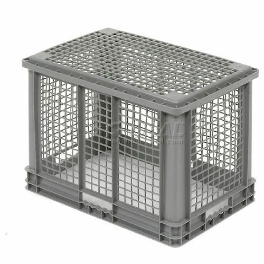 Containers & Organizers * | Global Industrial Mesh Straight Wall Container, 23-3/4"Lx15-3/4"Wx16-1/8"H, Gray Pkg Qty 2