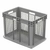 Containers & Organizers * | Global Industrial Mesh Straight Wall Container, Solid Base, 23-3/4"Lx 15-3/4"X16-1/8"H, Gray Pkg Qty 2