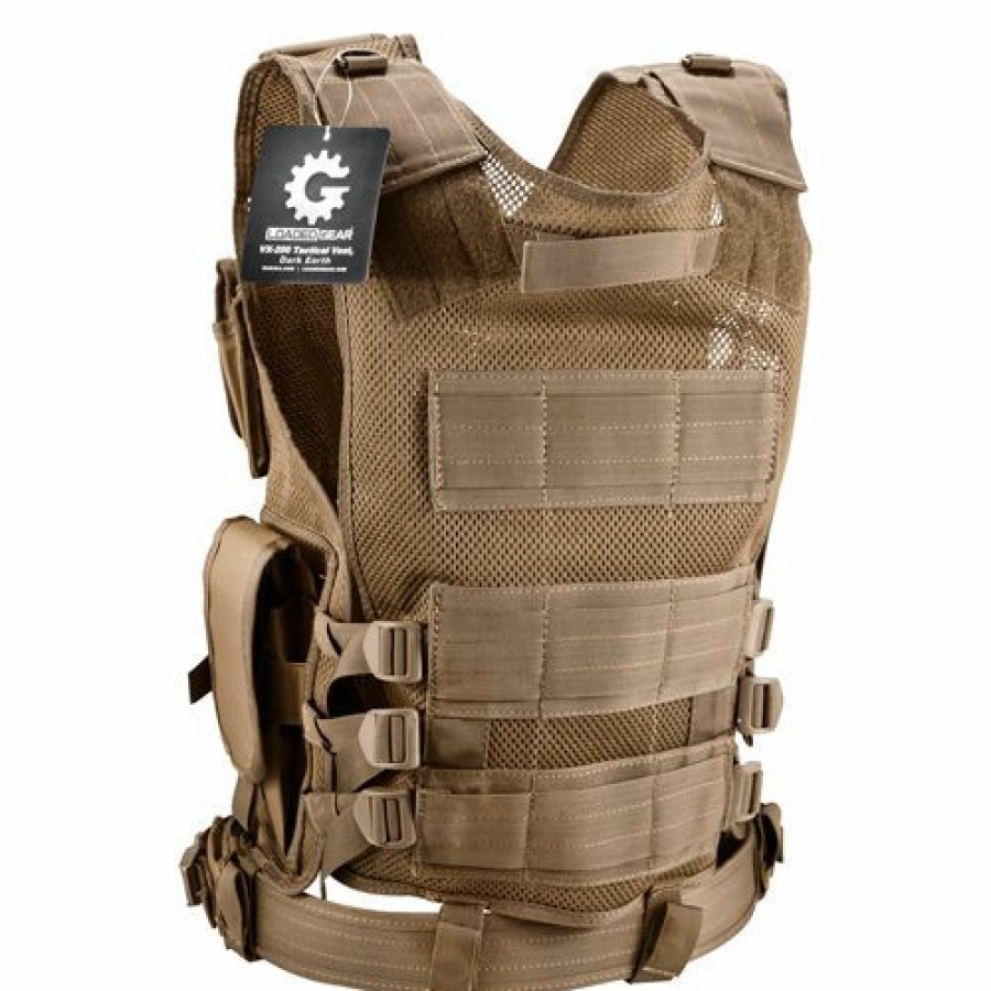 Containers & Organizers * | Barska Loaded Gear Vx-200 Tactical Right Hand Vest Bi12346 Dark Earth