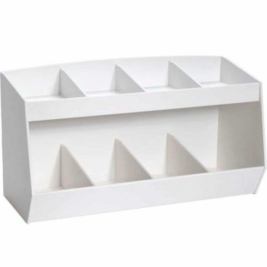 Containers & Organizers * | Trippnt White Lab Storage Bin With 8 Fixed Compartments, 24"W X 10"D X 13"H