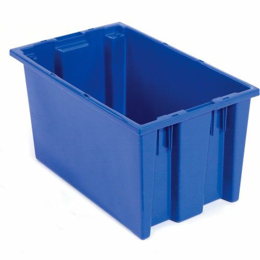 Containers & Organizers * | Global Industrial Stack And Nest Storage Container Snt180 No Lid 18 X 11 X 6, Blue Pkg Qty 6