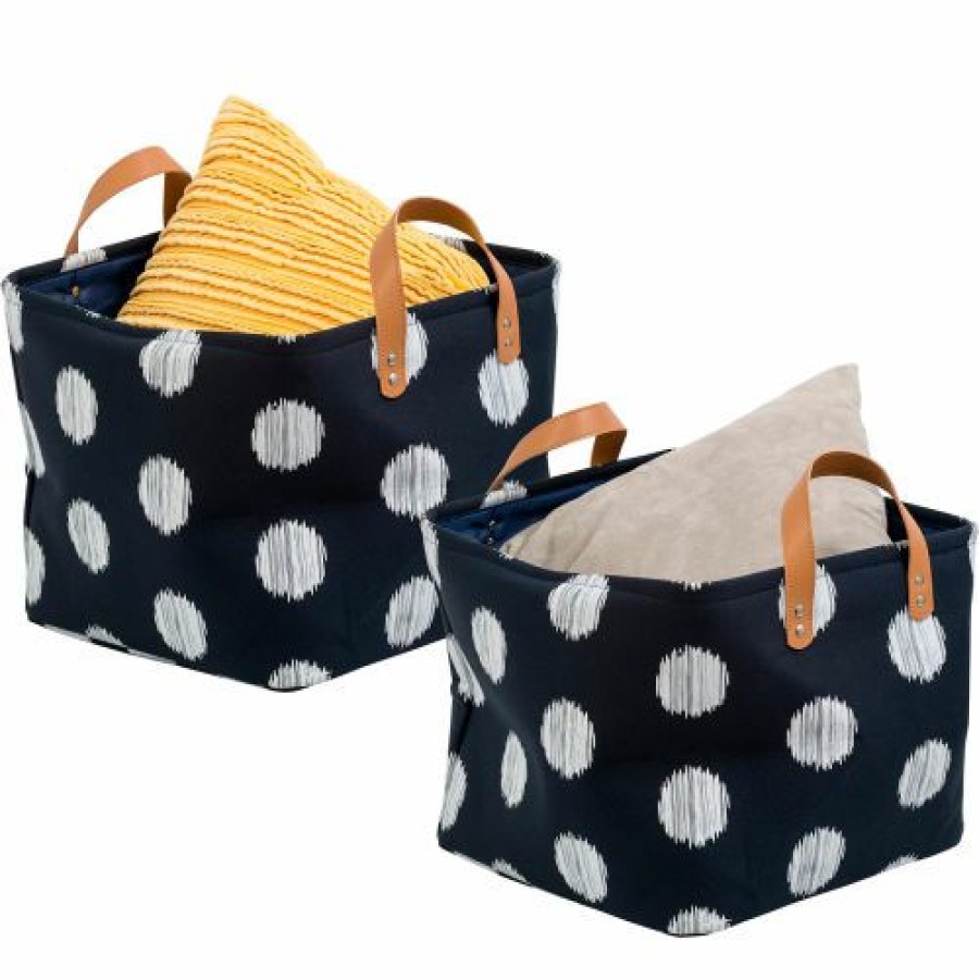 Containers & Organizers * | Honey-Can-Do 2-Pack Canvas Totes Navy