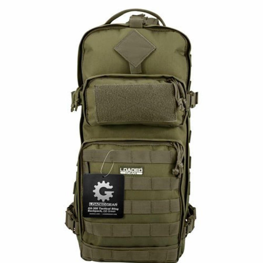 Containers & Organizers * | Barska Loaded Gear Gx-300 Tactical Sling Backpack Bi12326 21-1/2" X 13" X 2-1/2" Od Green