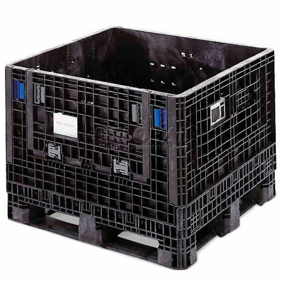 Containers & Organizers * | Orbis Gp4048-34 Bulkpak Folding Bulk Shipping Container 48"L X 40"W X 34"H, 2000 Lb. Cap. Black