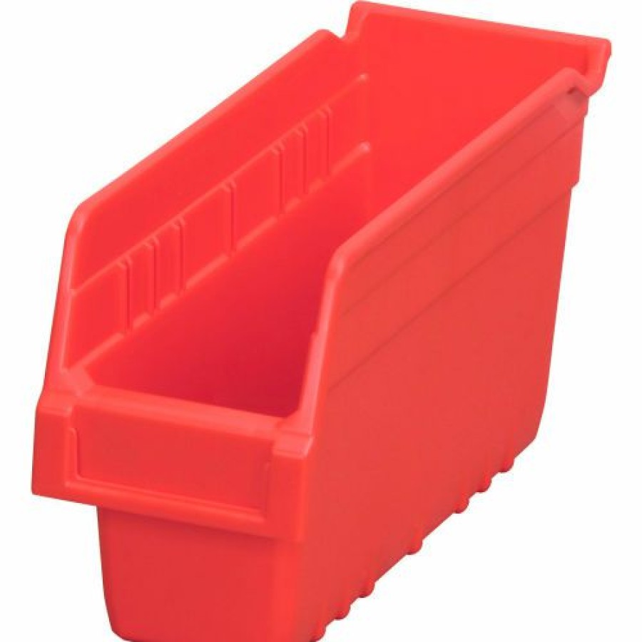 Containers & Organizers * | Akro-Mils Shelfmax Plastic Nesting Storage Shelf Bin 30040 4-1/8"W X 11-5/8"D X 6"H Red Pkg Qty 16