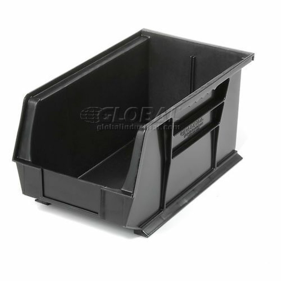 Containers & Organizers * | Global Industrial Plastic Stack & Hang Bin, 8-1/4"W X 14-3/4"D X 7"H, Black Pkg Qty 12