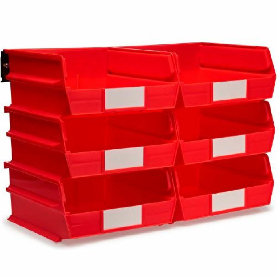 Containers & Organizers * | Triton Products Locbin Wall Storage, 3-235Rws, W/Rails, Large, Red (8 Pc)