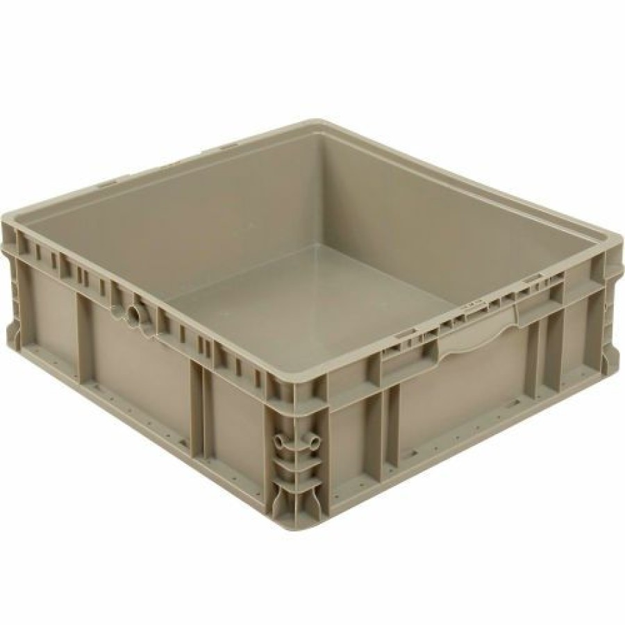 Containers & Organizers * | Global Industrial Stackable Straight Wall Container, Solid, 24"Lx22"Wx7"H, Gray