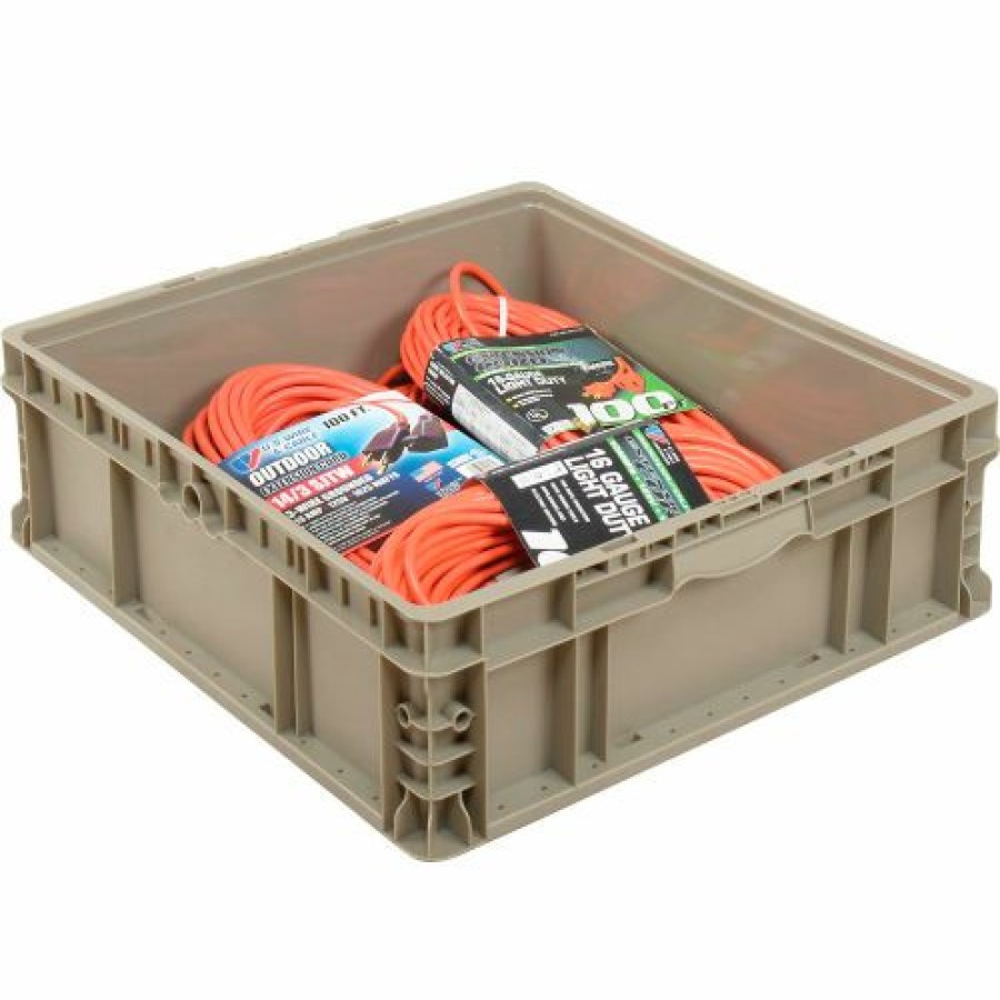 Containers & Organizers * | Global Industrial Stackable Straight Wall Container, Solid, 24"Lx22"Wx7"H, Gray