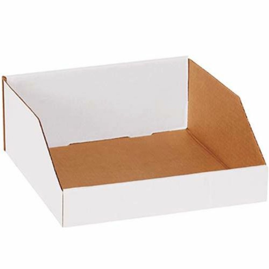 Containers & Organizers * | Global Industrial Open Top Corrugated Bin Boxes, 12"Wx12"Dx4-1/2"H, White Pkg Qty 50