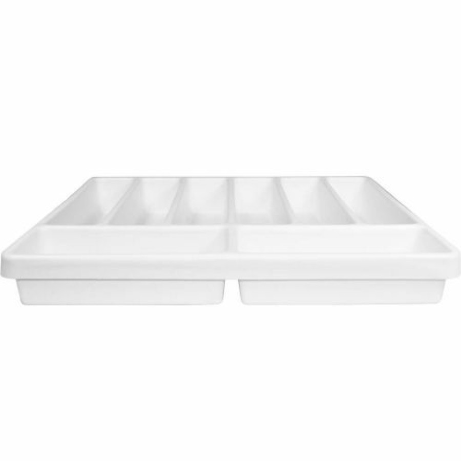 Containers & Organizers * | Trippnt White Polystyrene Big 8 Compartment Drawer Organizer, 19"W X 18"D X 2"H