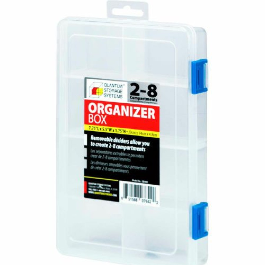 Containers & Organizers * | Quantum Storage Systems Quantum Qb400 Organizer Box 2-8 Adjustable Compartments 7-3/4"L X 5-1/2"W X 1-3/4"H Pkg Qty 12