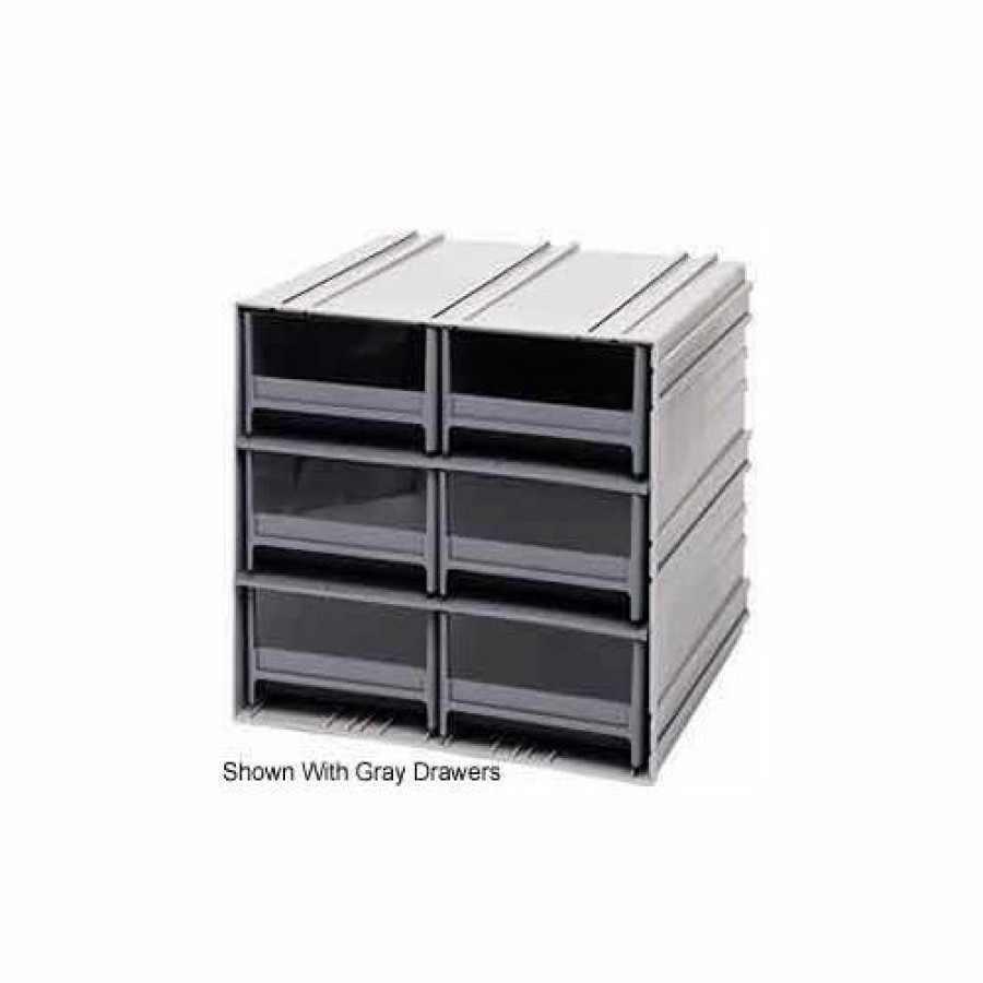 Containers & Organizers * | Quantum Storage Systems Quantum Interlocking Storage Cabinet Qic-64 11-3/4"Wx11-3/8"Dx11"H 6 Blue Drawers