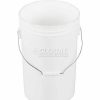 Containers & Organizers * | Vestil 6 Gallon Open Head Plastic Pail Pail-6-Pws With Steel Handle White